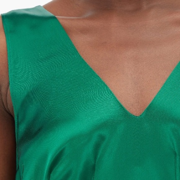 NWT Sies Marjan Green Miriam Satin Midi Dress XS holiday dress - Picture 4 of 8